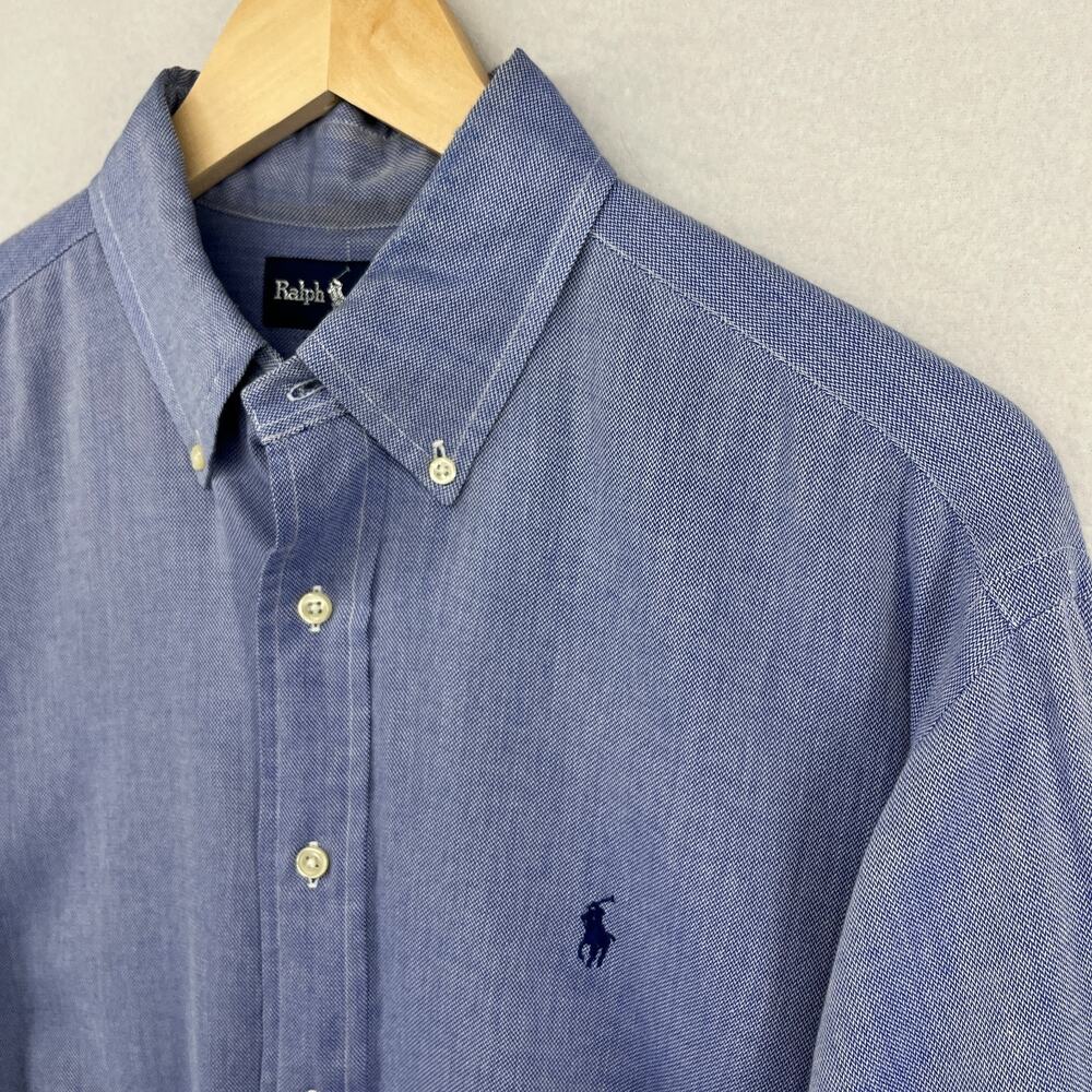 RALPH LAUREN Shirt Mens 15.5 33 Yarmouth Dress Button Down Cotton Blue - Picture 6 of 14